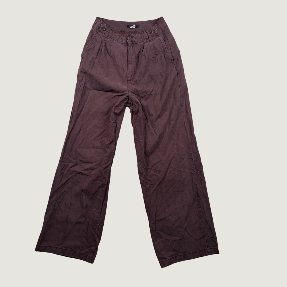 Madewell The Harlow Wide-Leg Pant Trouser Pleated High Rise 00 Brown Earthy Twee